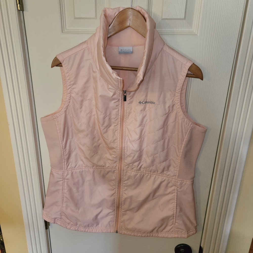Women's Columbia Mix It Around Vest Soft Peach Color Sz XL Full Zip Poly Fleece